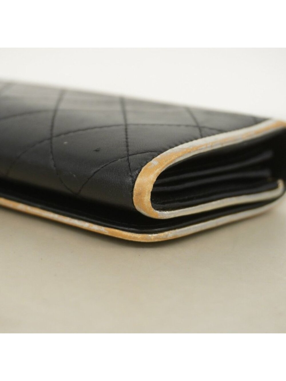 ★SOLD★ Chanel Wallet Quilted Lambskin Black Gold - Picture 6 of 9